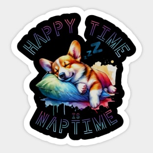 Happy Time is Nap Time, Sleep, Relaxing Sticker